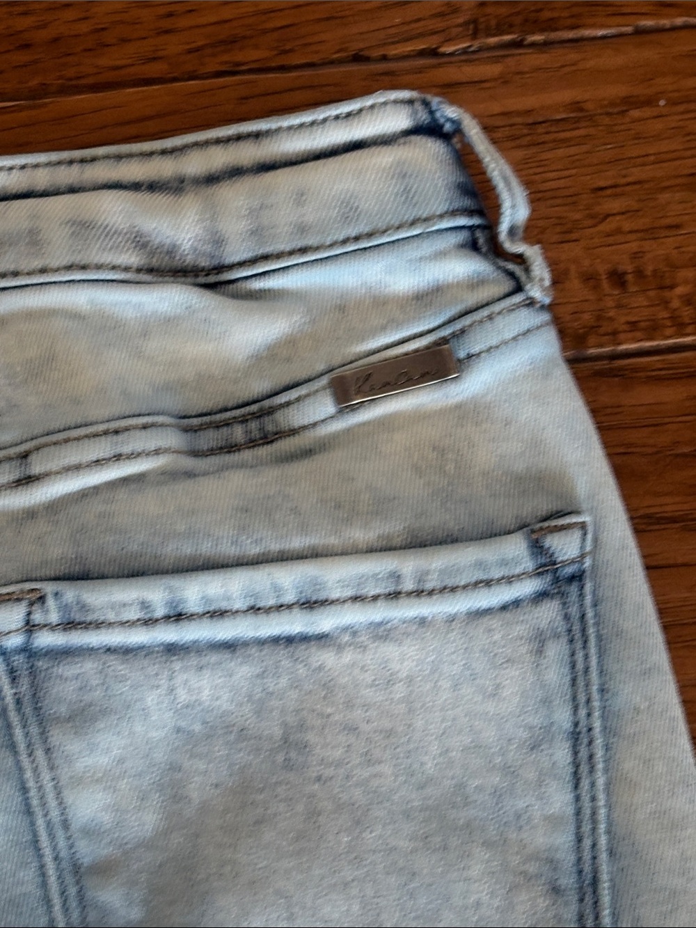 KanCan Light Blue Flare Jeans with Frayed Hem - Picture 8 of 8